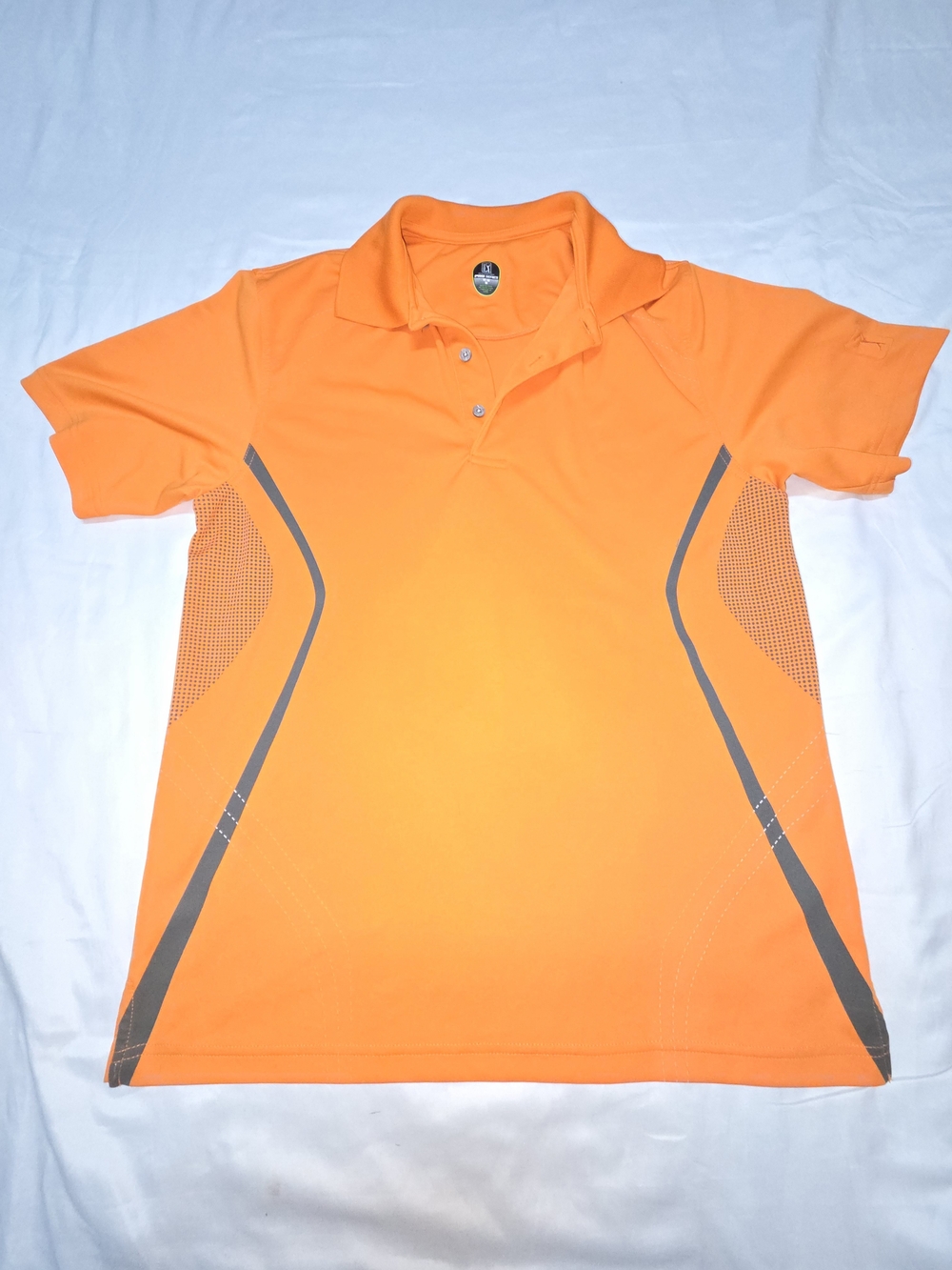 PGA Tour Bright Orange Short-Sleeve Performance Polo with Gray Accents